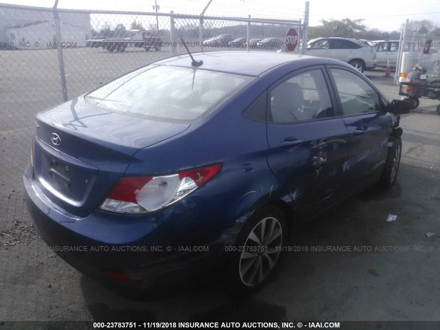 KMHCT4AE4HU255711 - 2017 HYUNDAI ACCENT SE BLUE photo 4