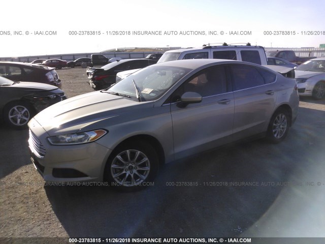 3FA6P0G77FR279308 - 2015 FORD FUSION S Champagne photo 2