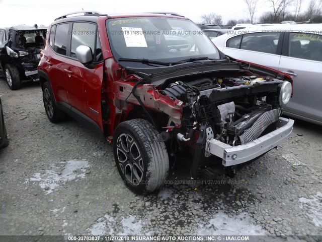 ZACCJADT1GPC91519 - 2016 JEEP RENEGADE LIMITED RED photo 1