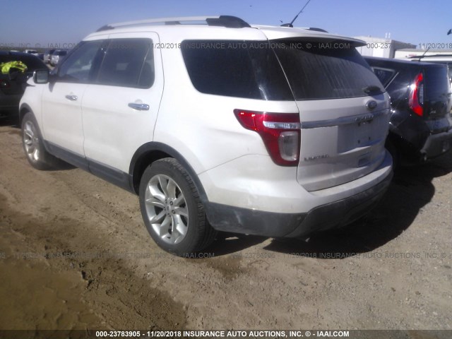 1FM5K7F89DGC34071 - 2013 FORD EXPLORER LIMITED WHITE photo 3