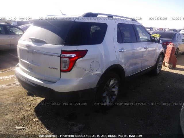 1FM5K7F89DGC34071 - 2013 FORD EXPLORER LIMITED WHITE photo 4