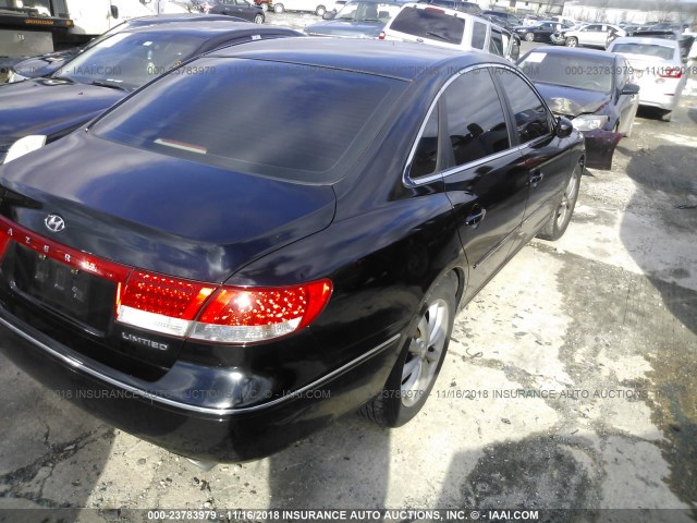 KMHFC46F46A095293 - 2006 HYUNDAI AZERA SE/LIMITED BLACK photo 4