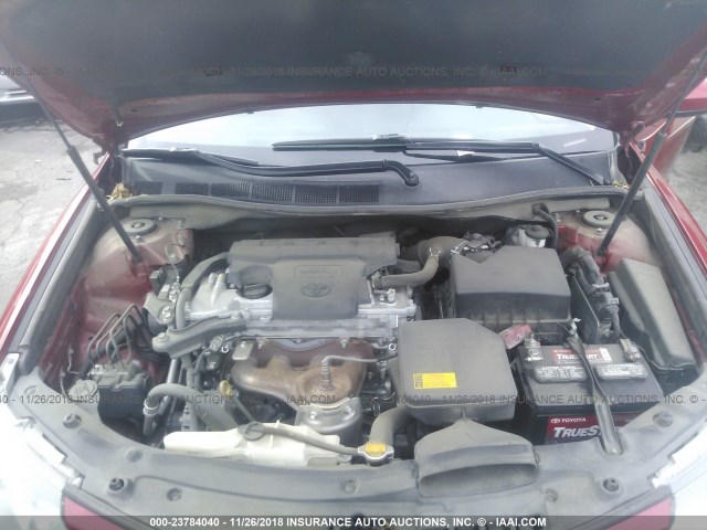 4T1BF1FK0CU634939 - 2012 TOYOTA CAMRY SE/LE/XLE 红色 照片 10