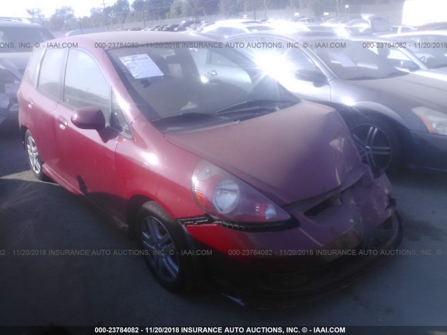 JHMGD38678S062328 - 2008 HONDA FIT SPORT RED photo 1