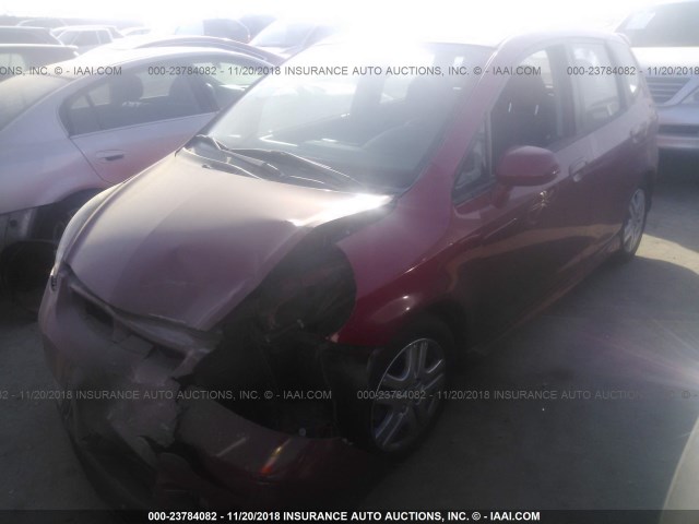 JHMGD38678S062328 - 2008 HONDA FIT SPORT RED photo 2