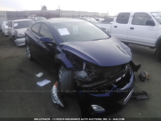 5NPDH4AE4CH123609 - 2012 HYUNDAI ELANTRA GLS/LIMITED BLUE photo 1