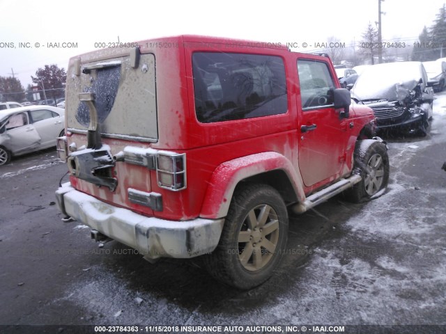 1C4AJWBG3DL666403 - 2013 JEEP WRANGLER SAHARA ORANGE photo 4