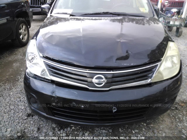 3N1BC1CP4AL384256 - 2010 NISSAN VERSA S/SL BLACK photo 6