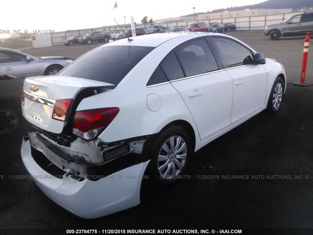 1G1PC5SH4B7253749 - 2011 CHEVROLET CRUZE LS WHITE photo 4