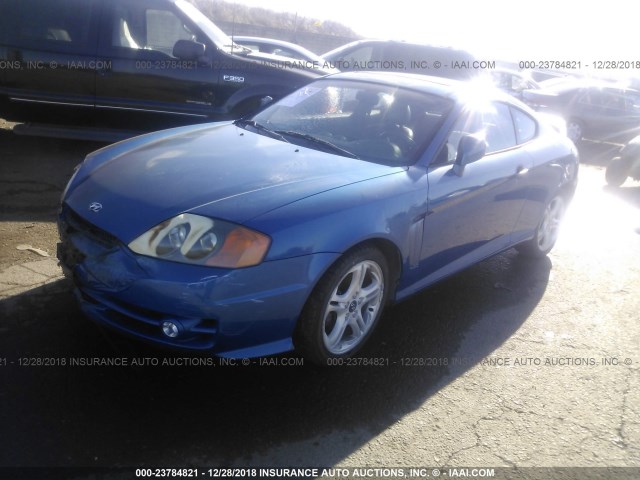 KMHHN65F64U134266 - 2004 HYUNDAI TIBURON GT BLUE photo 2