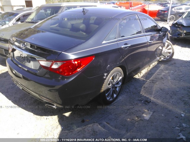 5NPEC4ACXBH025992 - 2011 HYUNDAI SONATA SE/LIMITED BLUE photo 4