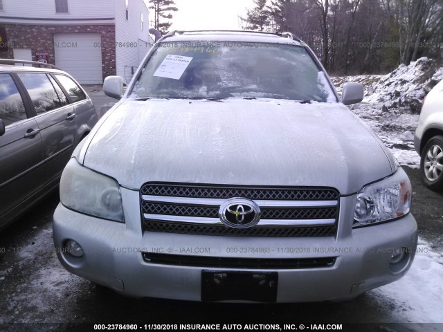 JTEEW21A270048824 - 2007 TOYOTA HIGHLANDER HYBRID SILVER photo 6