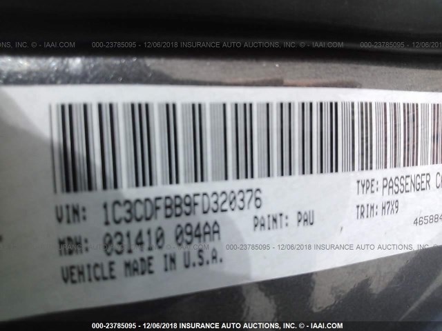 1C3CDFBB9FD320376 - 2015 DODGE DART SXT GRAY photo 9