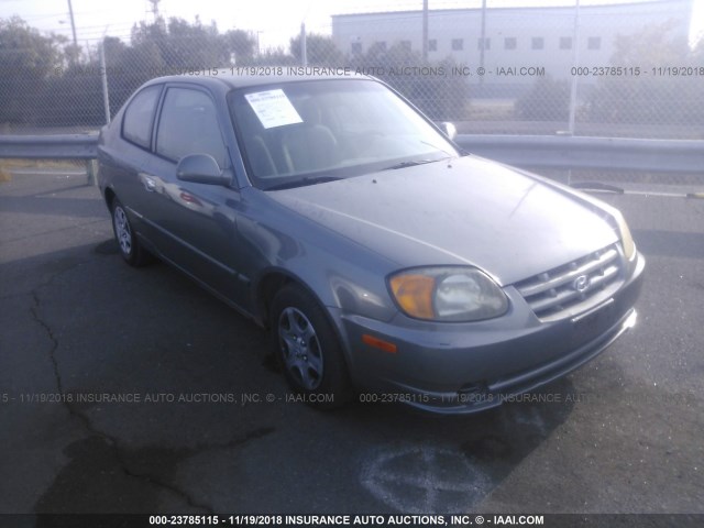 KMHCG35C94U308372 - 2004 HYUNDAI ACCENT GL GRAY photo 1