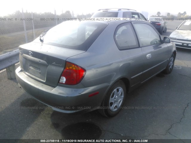 KMHCG35C94U308372 - 2004 HYUNDAI ACCENT GL GRAY photo 4