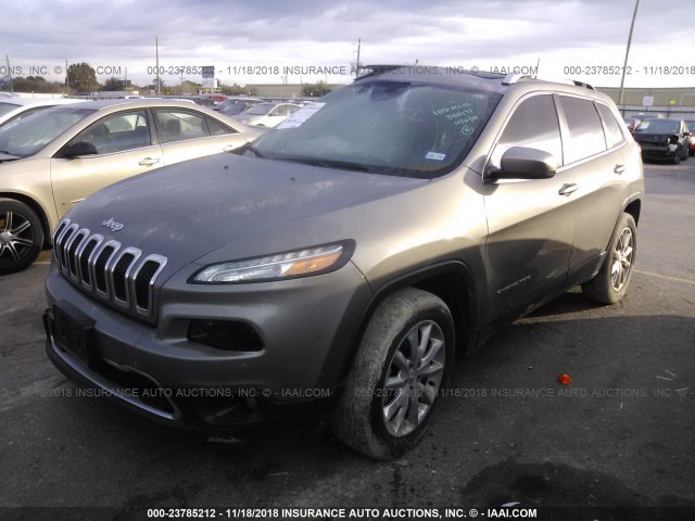 1C4PJMDS6GW278858 - 2016 JEEP CHEROKEE LIMITED GRAY photo 2