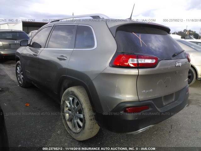 1C4PJMDS6GW278858 - 2016 JEEP CHEROKEE LIMITED GRAY photo 3