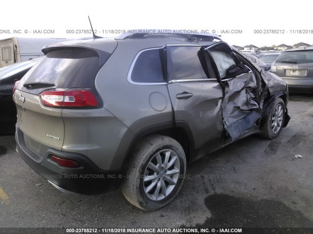 1C4PJMDS6GW278858 - 2016 JEEP CHEROKEE LIMITED GRAY photo 4