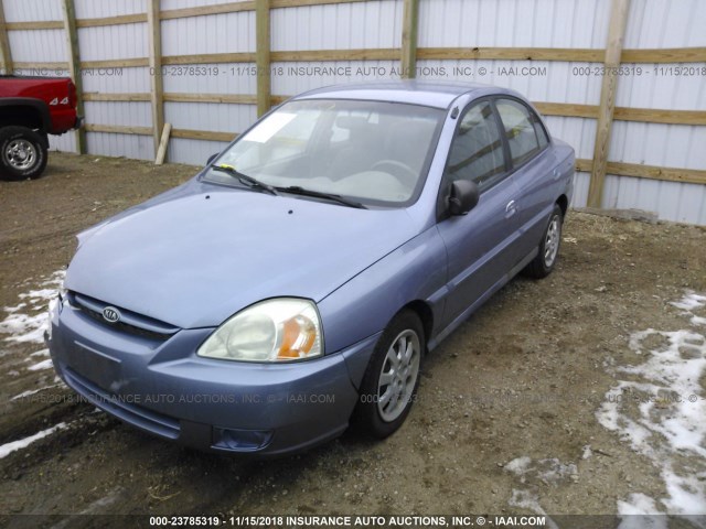 KNADC125X56366878 - 2005 KIA RIO Light Blue photo 2