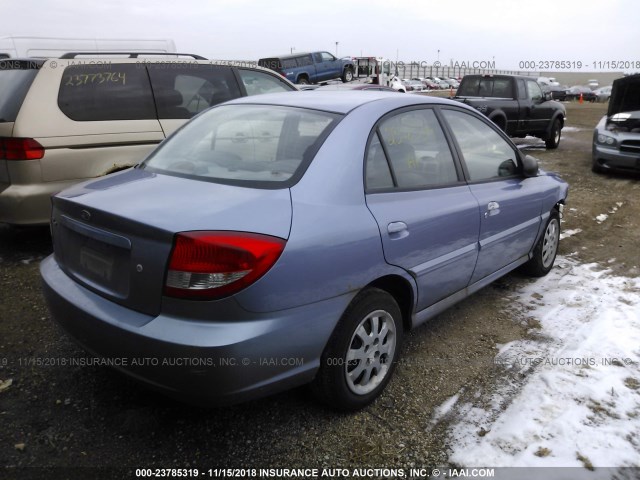 KNADC125X56366878 - 2005 KIA RIO Light Blue photo 4