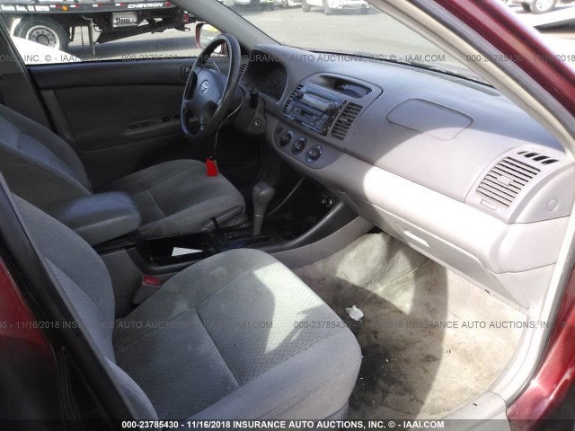 4T1BE32K94U339229 - 2004 TOYOTA CAMRY LE/XLE/SE BURGUNDY photo 5