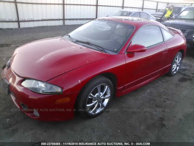 4A3AK44Y2XE122844 - 1999 MITSUBISHI ECLIPSE GS RED photo 2