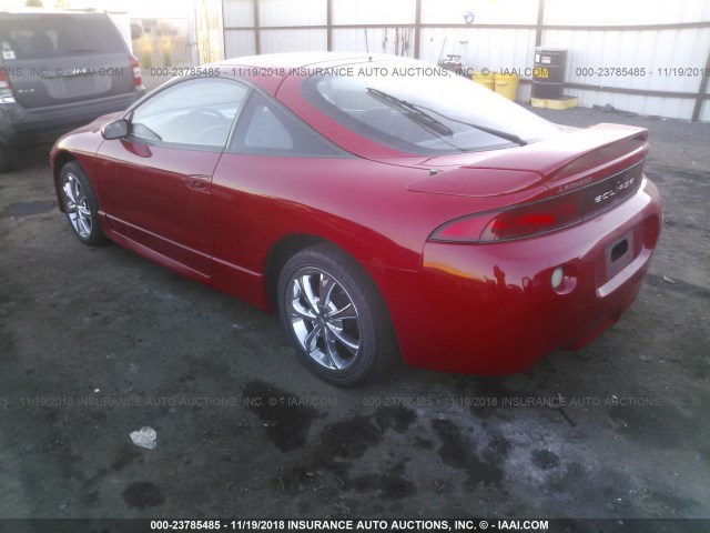 4A3AK44Y2XE122844 - 1999 MITSUBISHI ECLIPSE GS RED photo 3