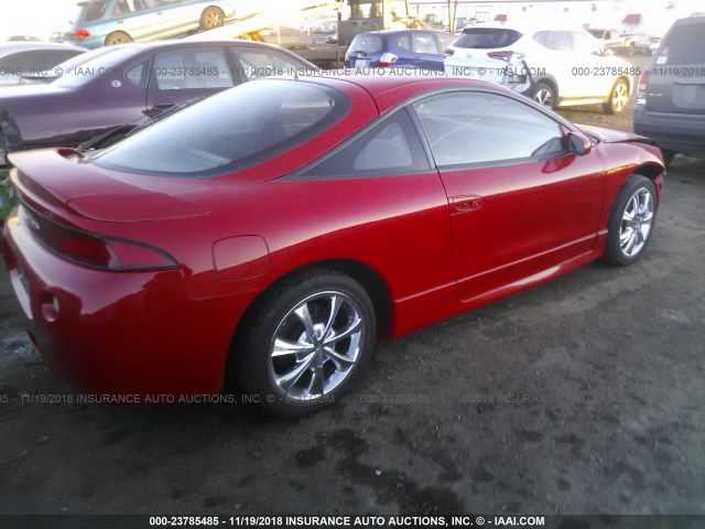 4A3AK44Y2XE122844 - 1999 MITSUBISHI ECLIPSE GS RED photo 4