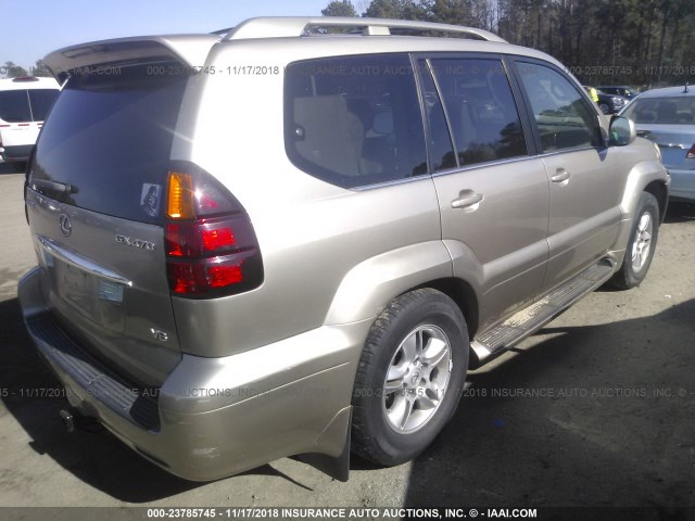 JTJBT20X250081824 - 2005 LEXUS GX 470 TAN photo 4