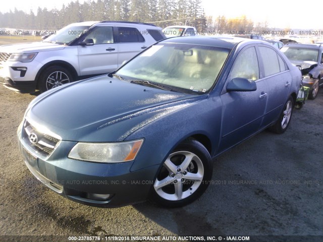 5NPEU46F57H193241 - 2007 HYUNDAI SONATA SE/LIMITED TEAL photo 2