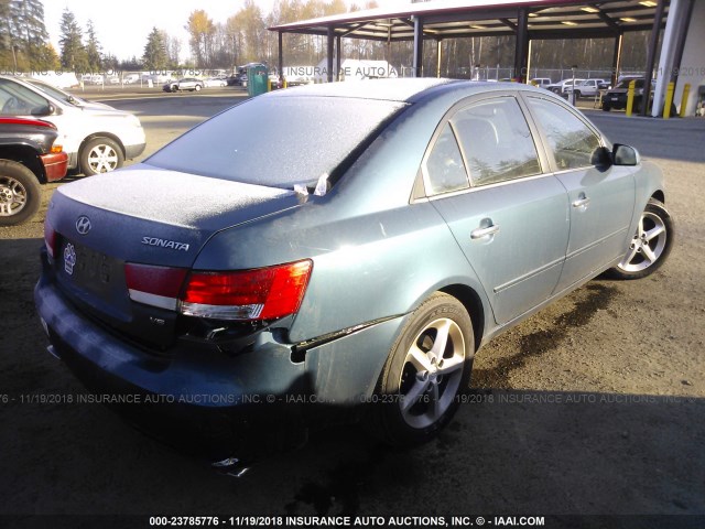 5NPEU46F57H193241 - 2007 HYUNDAI SONATA SE/LIMITED TEAL photo 4