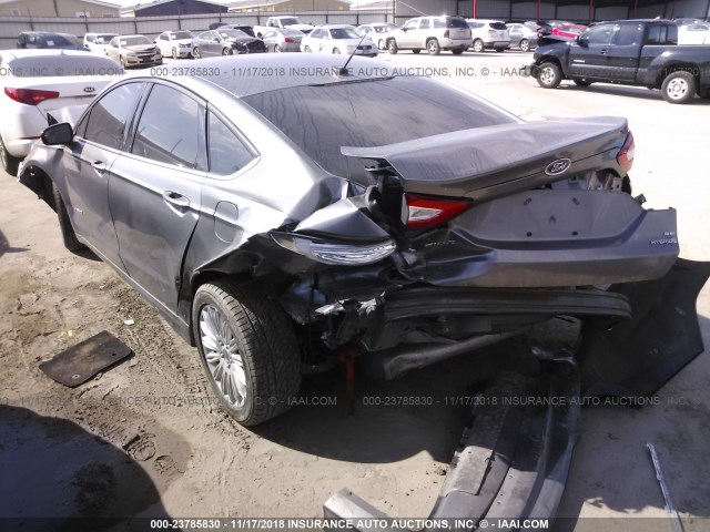 3FA6P0LU7ER391651 - 2014 FORD FUSION SE HYBRID GRAY photo 3