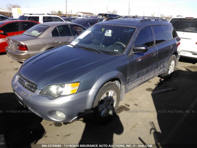 4S4BP61C757370985 - 2005 SUBARU LEGACY OUTBACK 2.5I BLUE photo 2