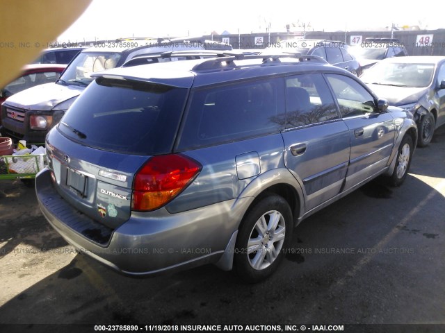 4S4BP61C757370985 - 2005 SUBARU LEGACY OUTBACK 2.5I BLUE photo 4