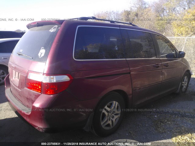 5FNRL38756B017484 - 2006 HONDA ODYSSEY EXL MAROON photo 4