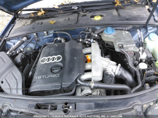 WAULC68EX2A114587 - 2002 AUDI A4 1.8T QUATTRO BLUE photo 10