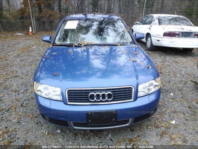 WAULC68EX2A114587 - 2002 AUDI A4 1.8T QUATTRO BLUE photo 6