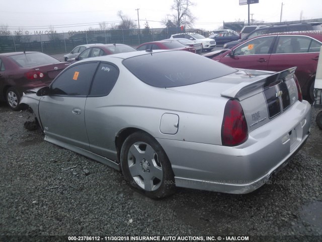 2G1WL15CX79415507 - 2007 CHEVROLET MONTE CARLO SS SILVER photo 3