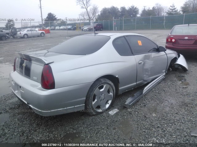 2G1WL15CX79415507 - 2007 CHEVROLET MONTE CARLO SS SILVER photo 4