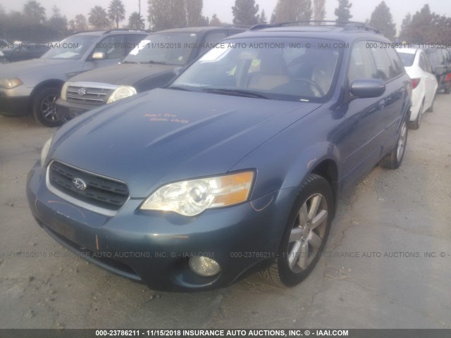 4S4BP62CX67345790 - 2006 SUBARU LEGACY OUTBACK 2.5I LIMITED BLUE photo 2