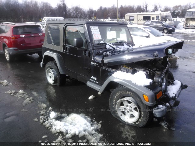 1J4FA49S85P326124 - 2005 JEEP WRANGLER / TJ SPORT BLACK photo 1