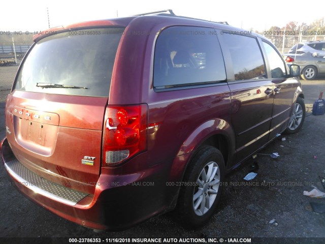 2C4RDGCGXFR548177 - 2015 DODGE GRAND CARAVAN SXT RED photo 4