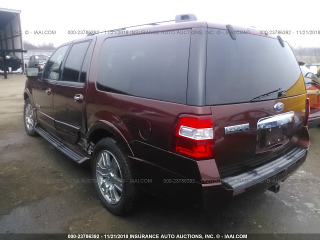 1FMFK20587LA33487 - 2007 FORD EXPEDITION EL LIMITED MAROON photo 3