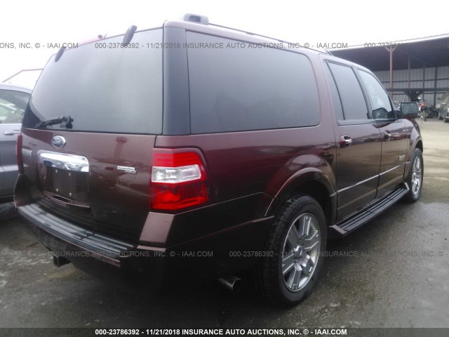 1FMFK20587LA33487 - 2007 FORD EXPEDITION EL LIMITED MAROON photo 4