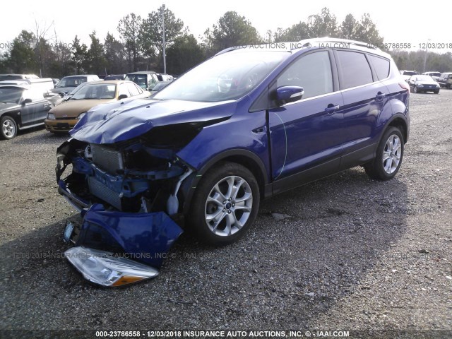 1FMCU9JXXFUC73008 - 2015 FORD ESCAPE TITANIUM BLUE photo 2