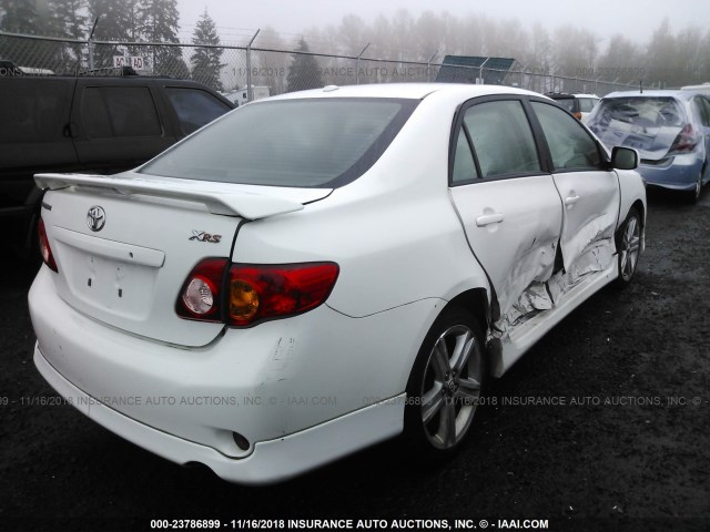 1NXBE4EE2AZ285070 - 2010 TOYOTA COROLLA XRS WHITE photo 4