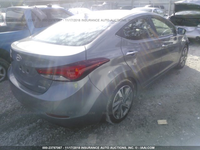 KMHDH4AE5GU584891 - 2016 HYUNDAI ELANTRA SE/SPORT/LIMITED GRAY photo 4