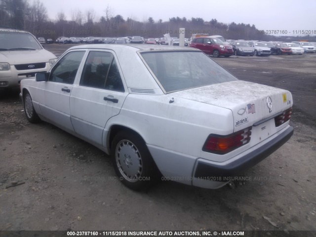 WDBDA29D3PG026446 - 1993 MERCEDES-BENZ 190 E 2.6 WHITE photo 3