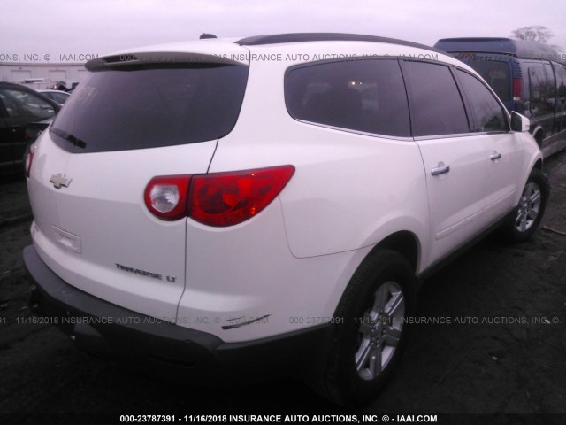 1GNKRGED2CJ104272 - 2012 CHEVROLET TRAVERSE LT WHITE photo 4