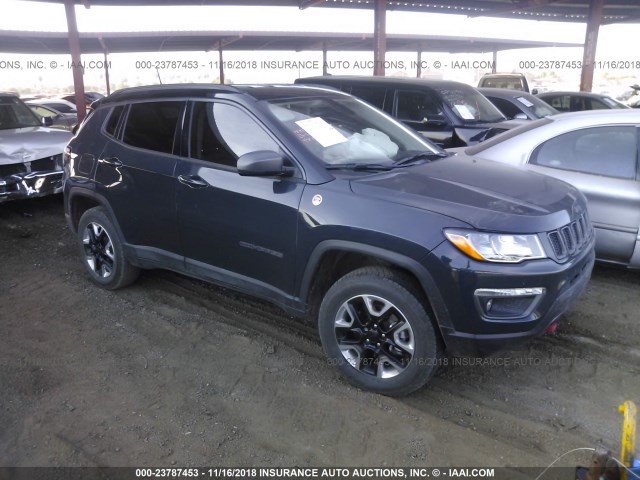 3C4NJDDB9JT190830 - 2018 JEEP COMPASS TRAILHAWK BLUE photo 1